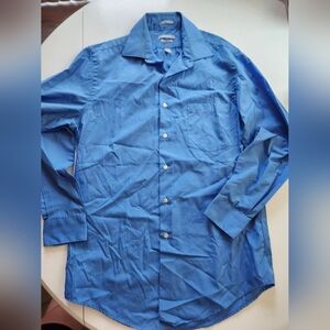 Men's Van Heusen Fitted Dress Shirt, Blue, size 15/15.5